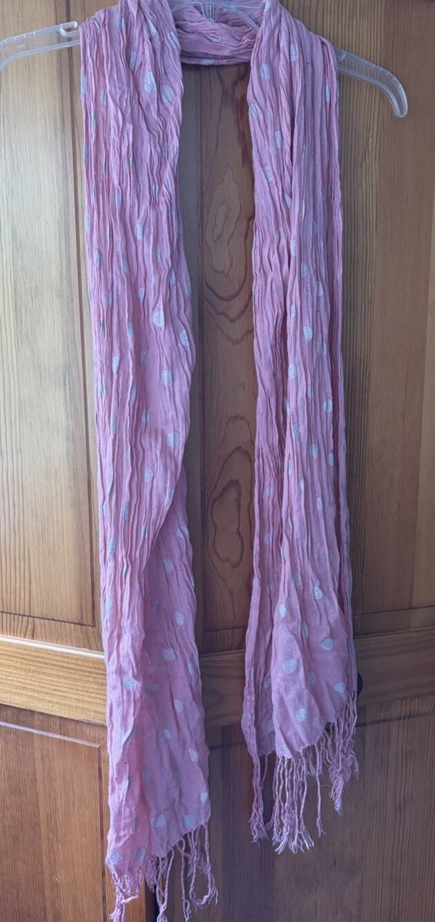 Unbranded Women’s Lightweight Pink Polka Dot Scarf